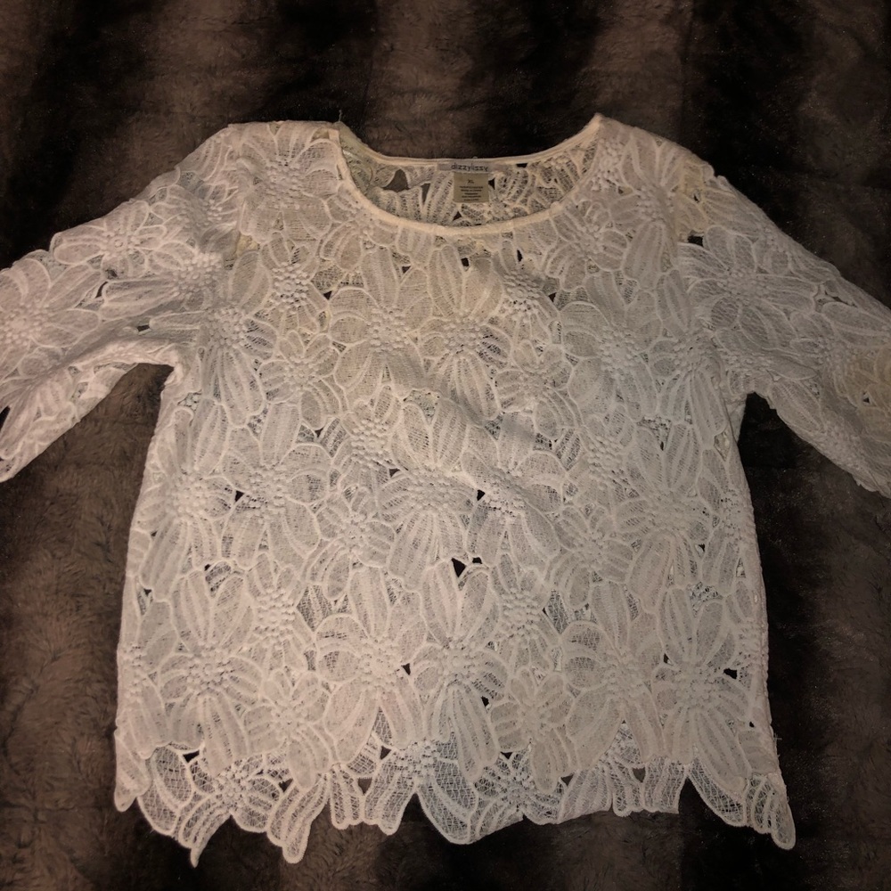 Off White See Through Crop Top